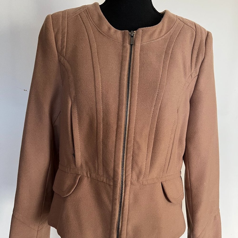 Express Wool Waist Length Jacket Beige Large